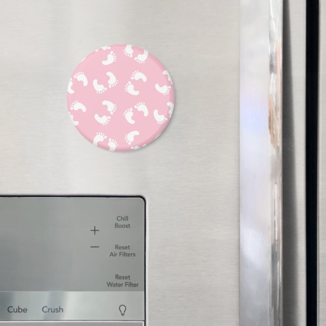 Baby Footprints, Babies Foot, Footsteps, Pink Girl Magnet (In Situ (Fridge))