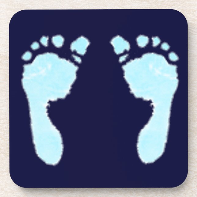 Baby Footprints (Boy) Coaster (Front)