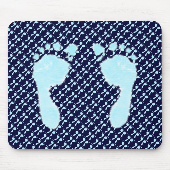 Baby Footprints (Boy) Mouse Pad (Front)