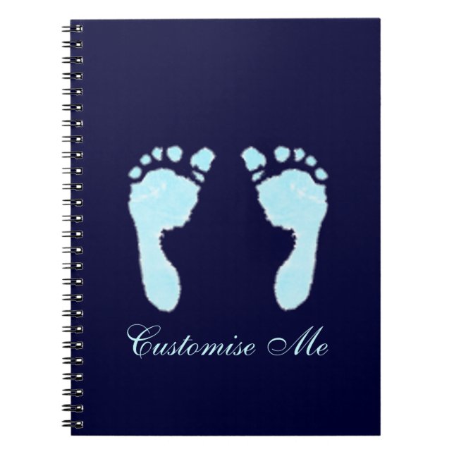 Baby Footprints (Boy) Spiral Notebook (Front)