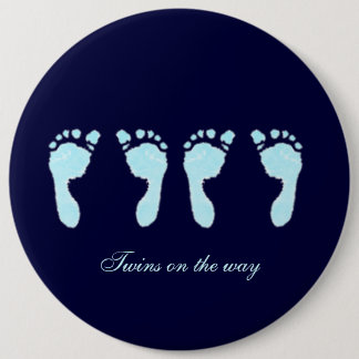 Baby Footprints (Boy Twins) 6 Cm Round Badge