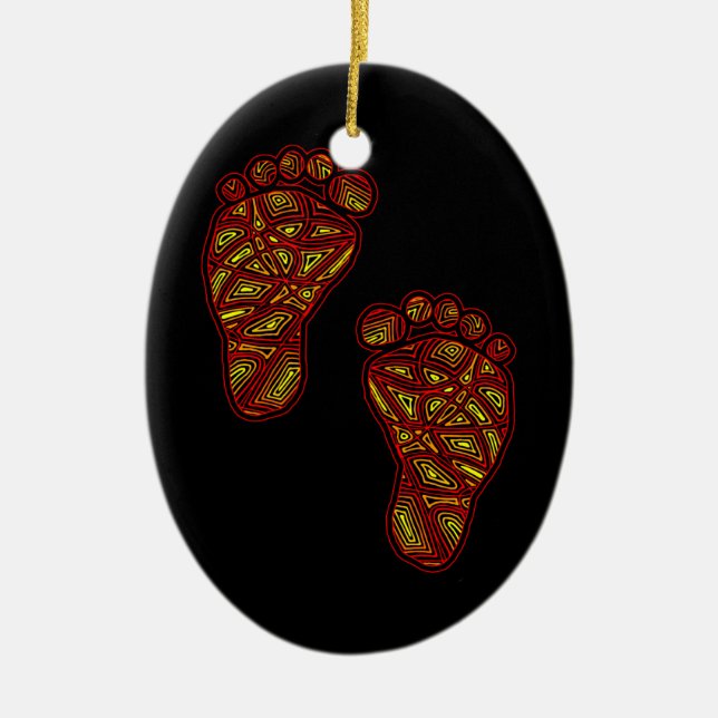 Baby Footprints Ceramic Tree Decoration (Front)
