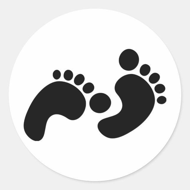 baby footprints classic round sticker (Front)