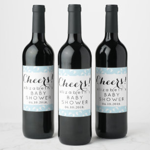 Baby Footprints, Footsteps, Feet, Baby Shower Wine Label