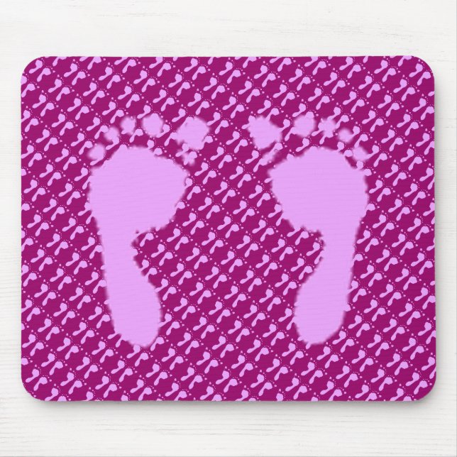 Baby Footprints (Girl) Mouse Pad (Front)