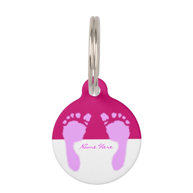 Baby Footprints (Girl) Pet Tag (Front)