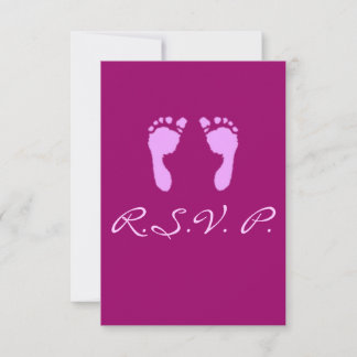 Baby Footprints (Girl) RSVP Card