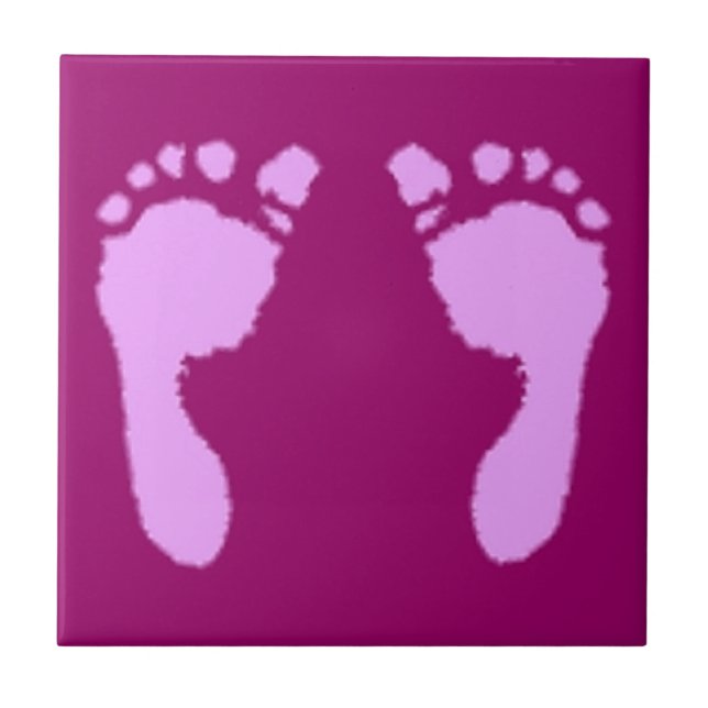Baby Footprints (Girl) Tile (Front)