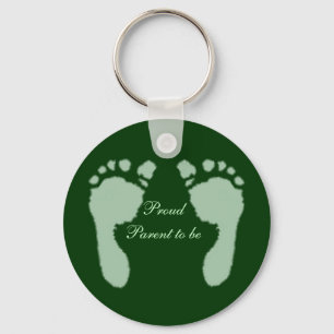 Baby Footprints (Green) Key Ring