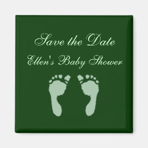 Baby Footprints (Green) Magnet