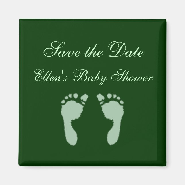 Baby Footprints (Green) Magnet (Front)