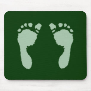 Baby Footprints (Green) Mouse Pad