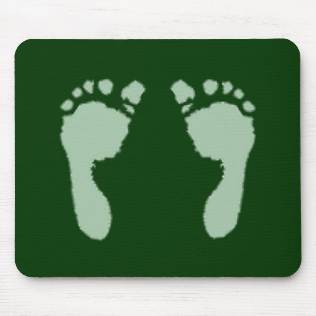 Baby Footprints (Green) Mouse Pad (Front)