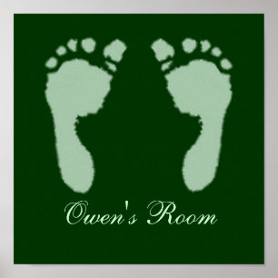 Baby Footprints (Green) Poster