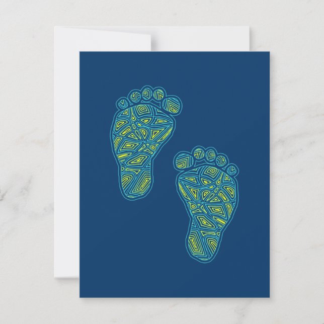 Baby Footprints Invitation (Front)