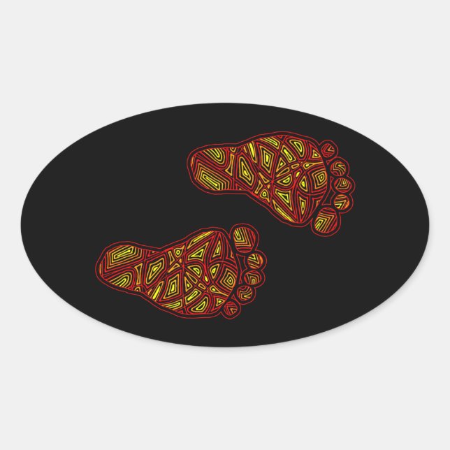 Baby Footprints Oval Sticker (Front)