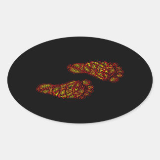 Baby Footprints Oval Sticker