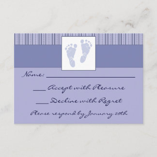 Baby Footprints RSVP - Blue