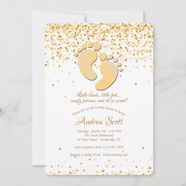 Baby Footprints Shower Invitation (Front)