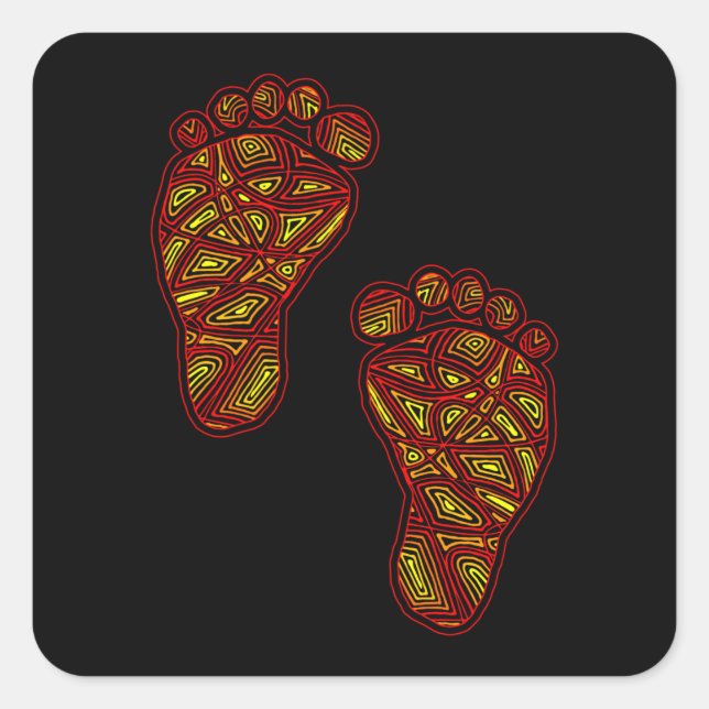 Baby Footprints Square Sticker (Front)