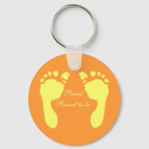 Baby Footprints (Yellow) Key Ring