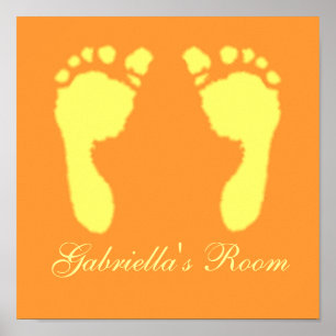 Baby Footprints (Yellow) Poster