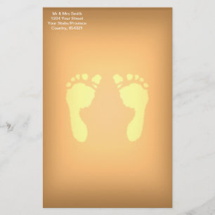 Baby Footprints (Yellow) Stationery