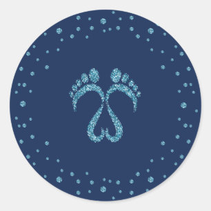 Baby footsteps classic round sticker
