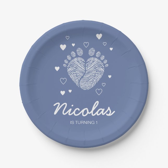 Baby footsteps paper plate (Front)