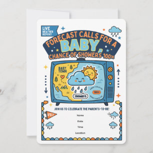 Baby Forecast Funny Baby Shower Invitation