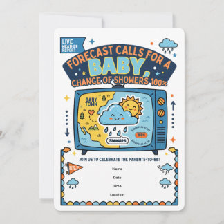 Baby Forecast Funny | Baby Shower Invitation