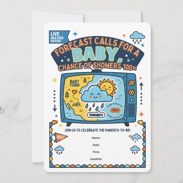 Baby Forecast Funny | Baby Shower Invitation (Front)