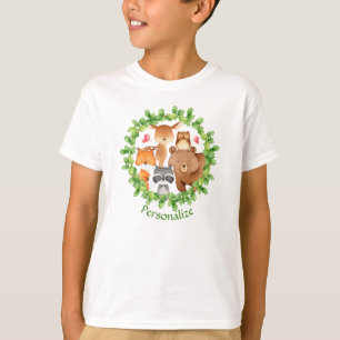 Baby Forest Animals Bear Racoon Squirrel Birthday T-Shirt