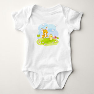 Baby Fox and Chick Bodysuit