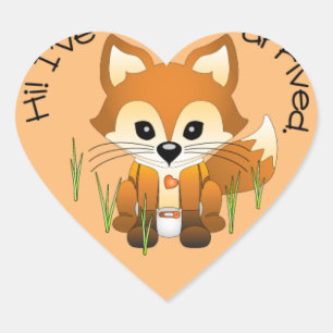 Baby Fox Announcement Sticker