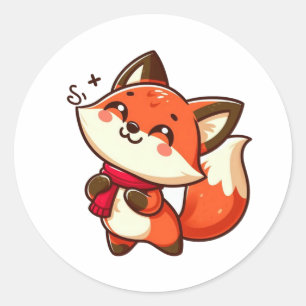 baby fox  classic round sticker