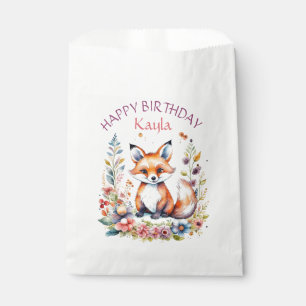 Baby Fox in Flowers Birthday Party Favour Bags