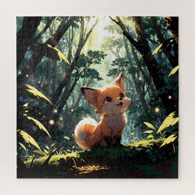 Baby fox in the forest jigsaw puzzle (Vertical)
