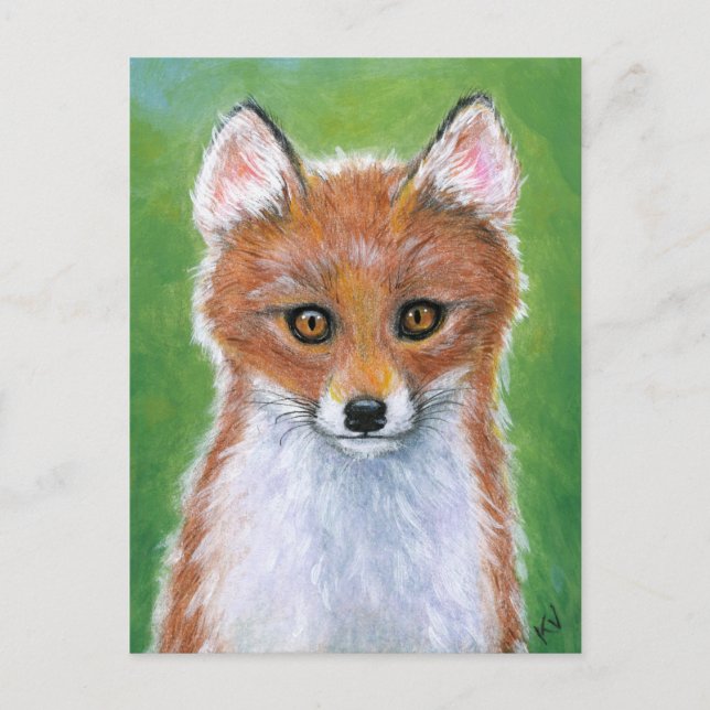 Baby Fox Kit Cub postcard (Front)