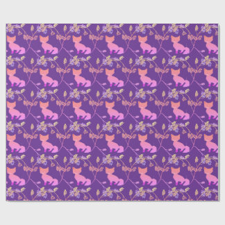 Baby Fox Night Violet Wrapping Paper