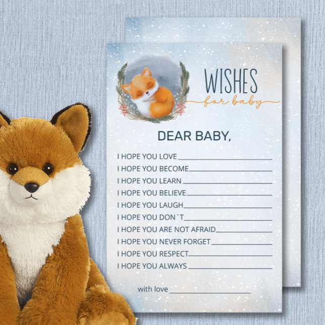 Baby Fox Snowly Winter Baby Shower Wishes for Baby (Creator Uploaded)