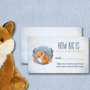 Baby Fox Winter how big is mummy's belly Enclosure Card