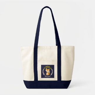 Baby Fox Wreath Personalised Tote Bag