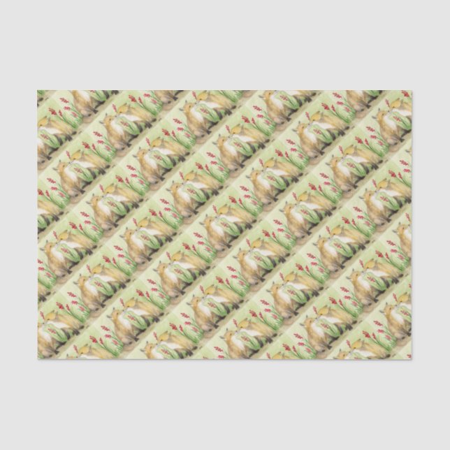 Baby Foxes Tissue Paper (Front)