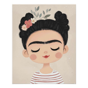 Baby Frida Wall Art, Cute Kids Room Decor Playroom