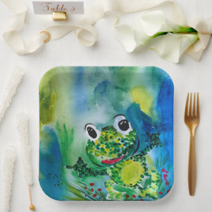 Baby Frog Paper Plate