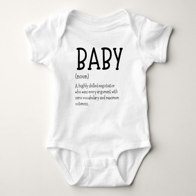 Baby Funny Hilarious Newborn Definition Baby Bodysuit (Front)