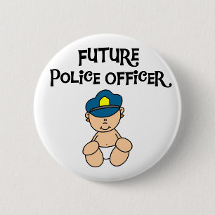 Baby Future Police Officer 6 Cm Round Badge