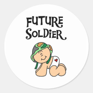 Baby Future Soldier Classic Round Sticker