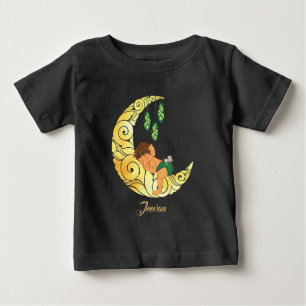 Baby Ganesha with golden moon and stars T-Shirt